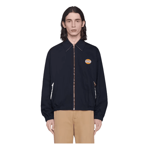 Cotton nylon zip jacket